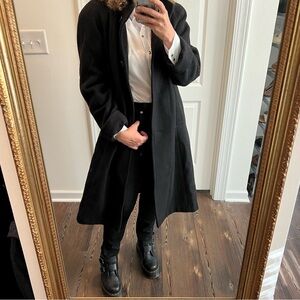 vintage black COAT wool winter overcoat made in USA 

 size 10 petite